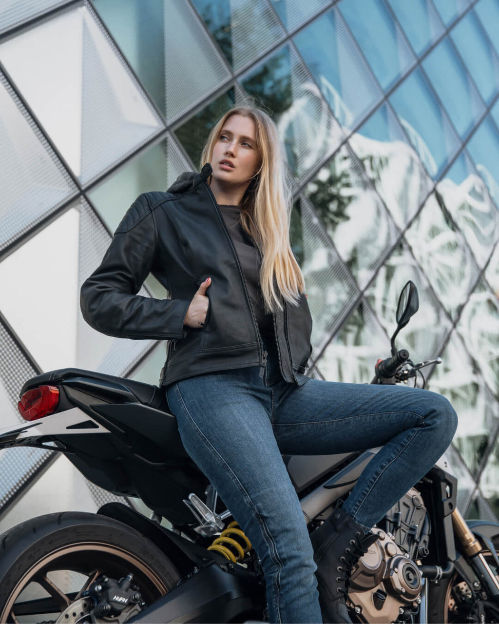 Women's Motorcycle Leather Pants Waterproof Motorcycle Riding