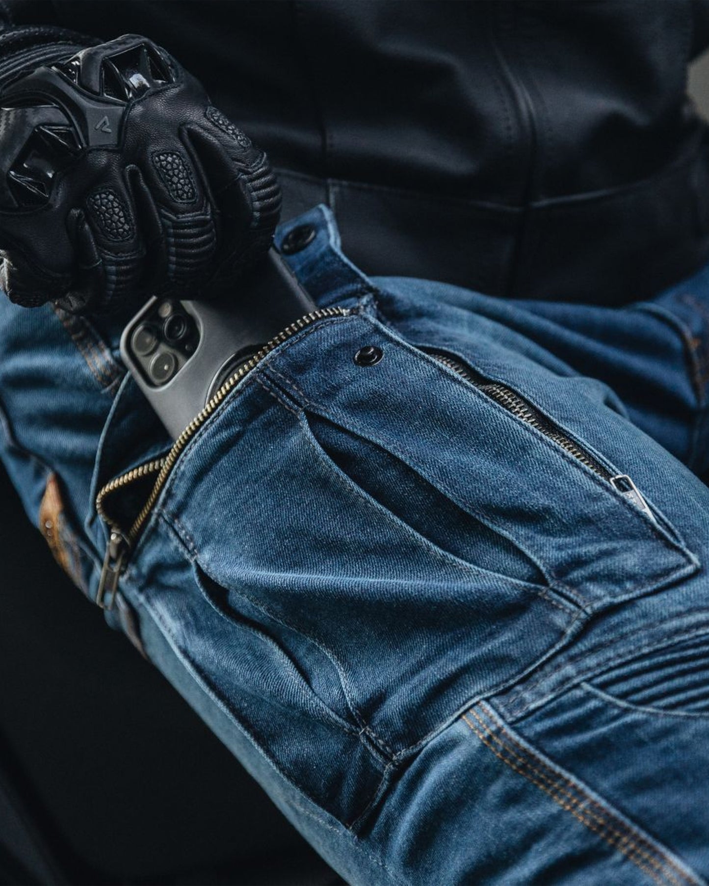 Vandal Motorcycle Jeans Blue