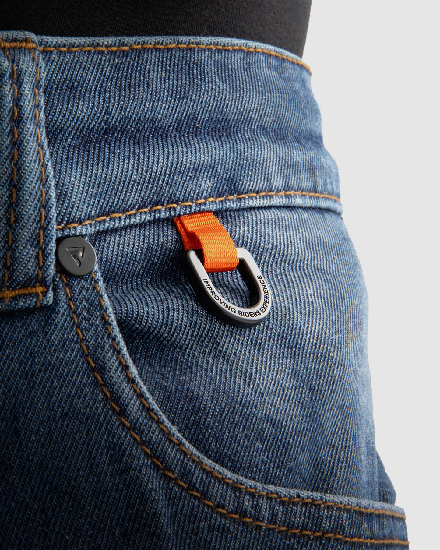 Bronco Motorcycle Jeans Washed Blue