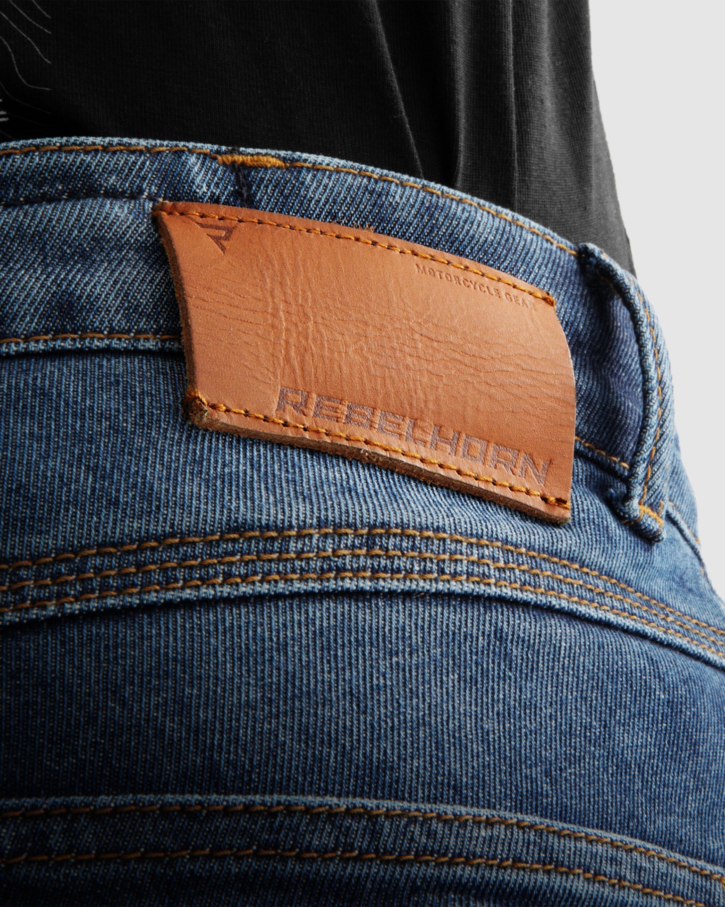 Bronco Motorcycle Jeans Washed Blue
