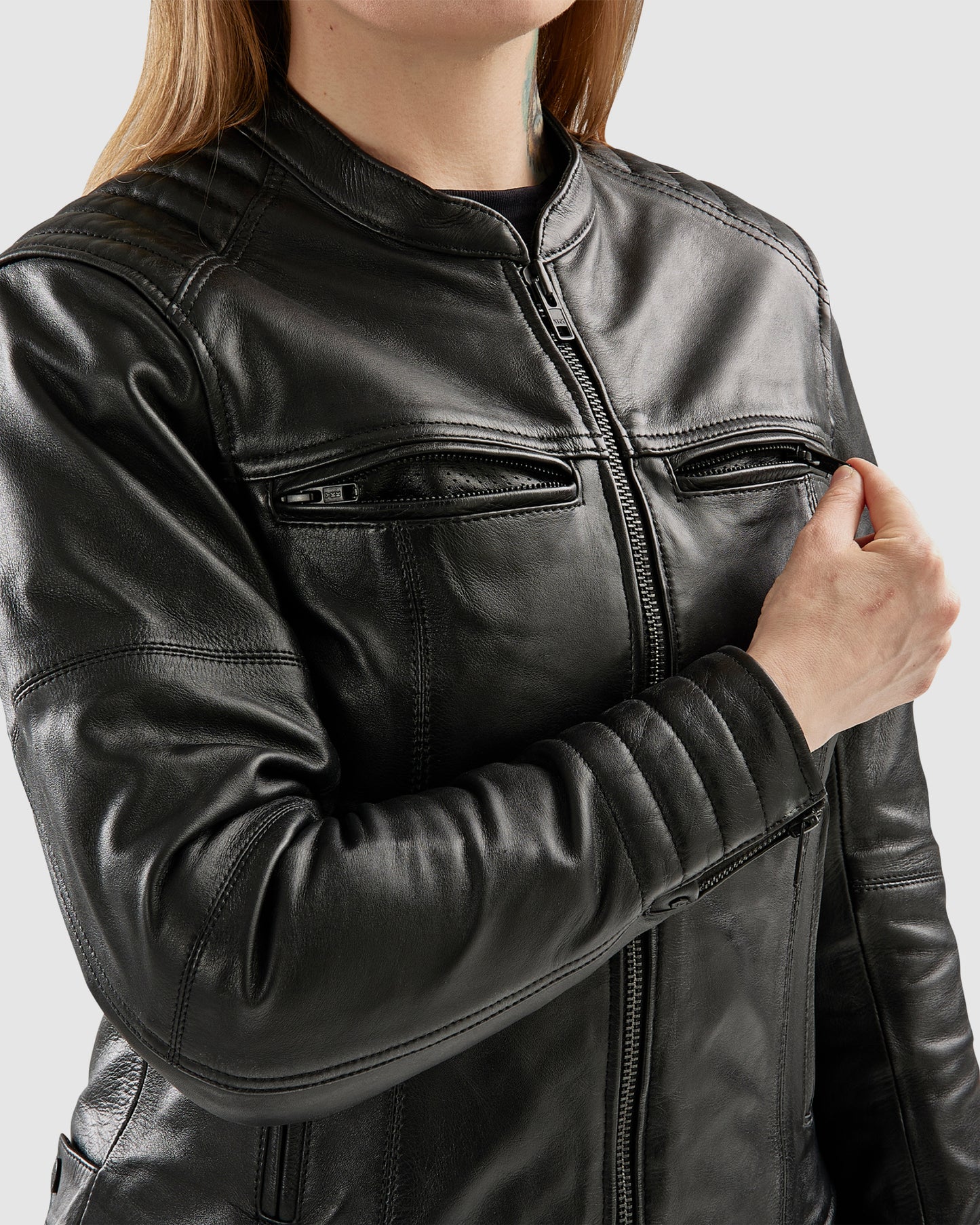 Hunter II Women's Leather Jacket Black