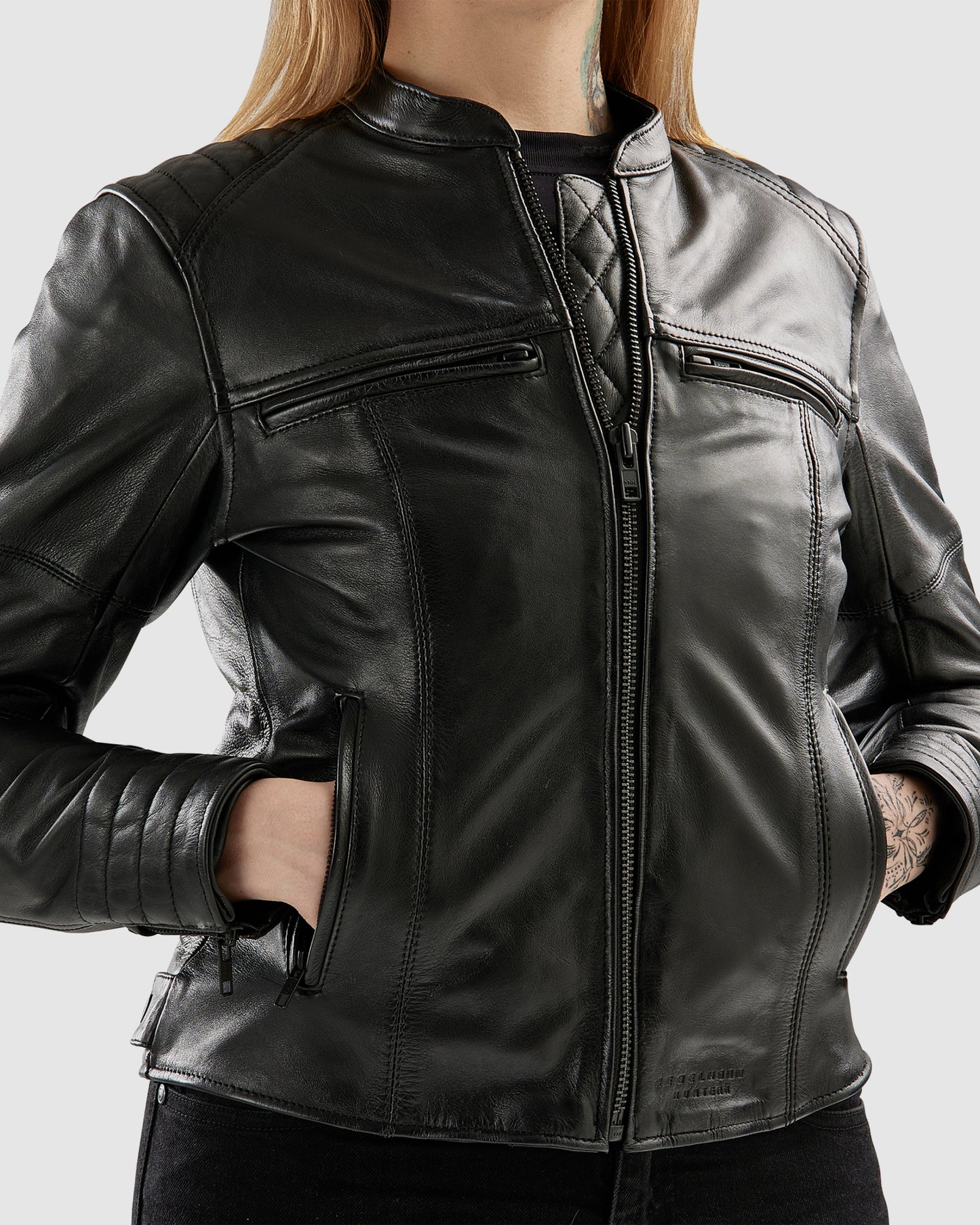 Hunter II Women's Leather Jacket Black