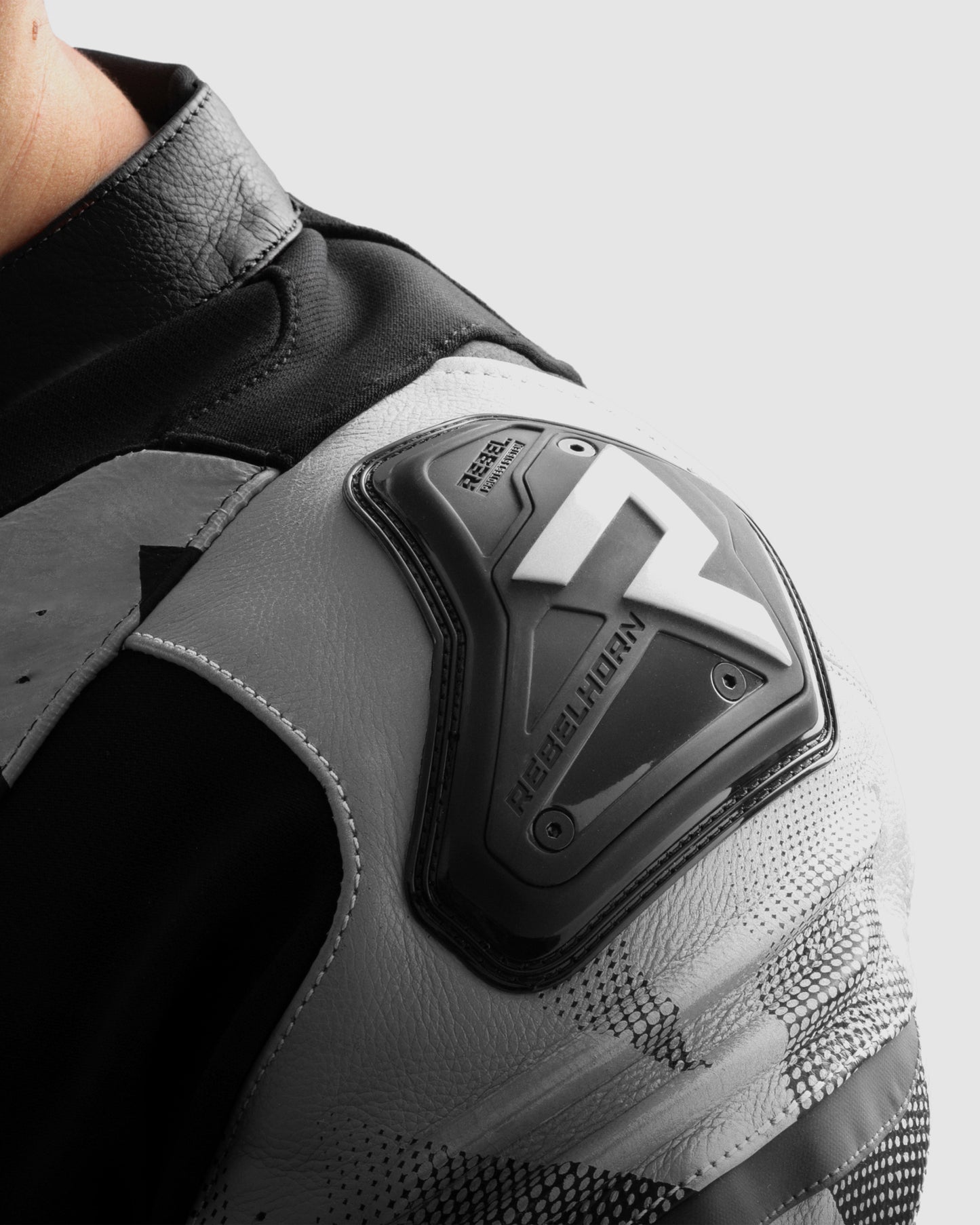 Inferno Leather Motorcycle Jacket Black White