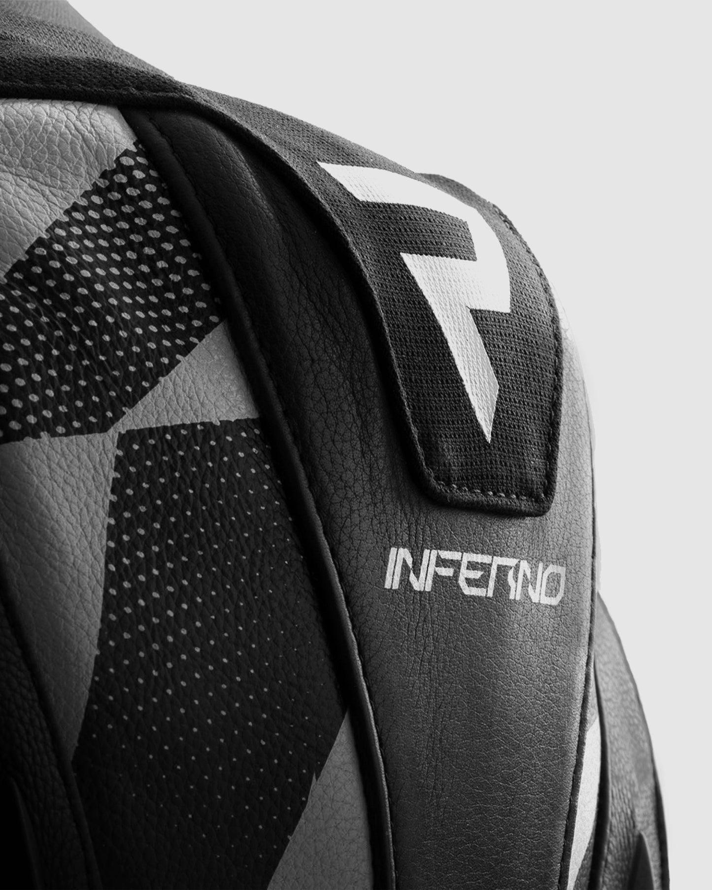 Inferno Leather Motorcycle Jacket Black White
