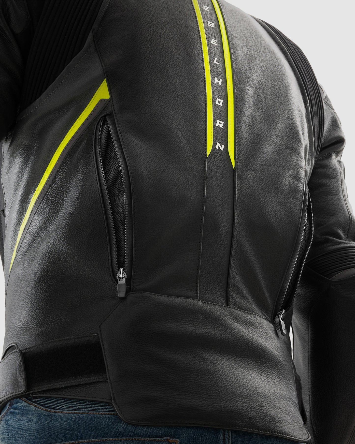 Veloce Leather Motorcycle Jacket Fluo Yellow