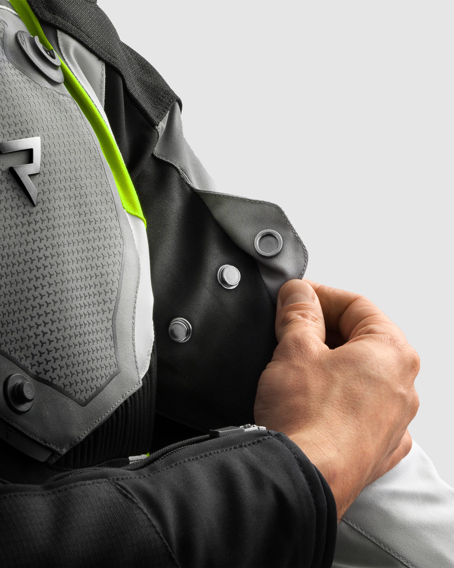 Borg II Motorcycle Jacket Black, Grey, Fluo Yellow