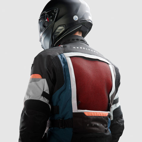 Cubby V Blue / Grey / Red Motorcycle Jacket