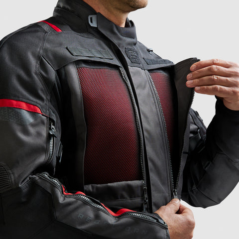 Cubby V Black / Anthracite / Red Motorcycle Jacket