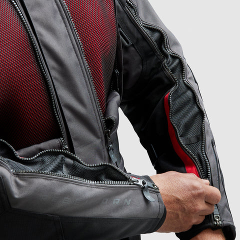 Cubby V Black / Anthracite / Red Motorcycle Jacket