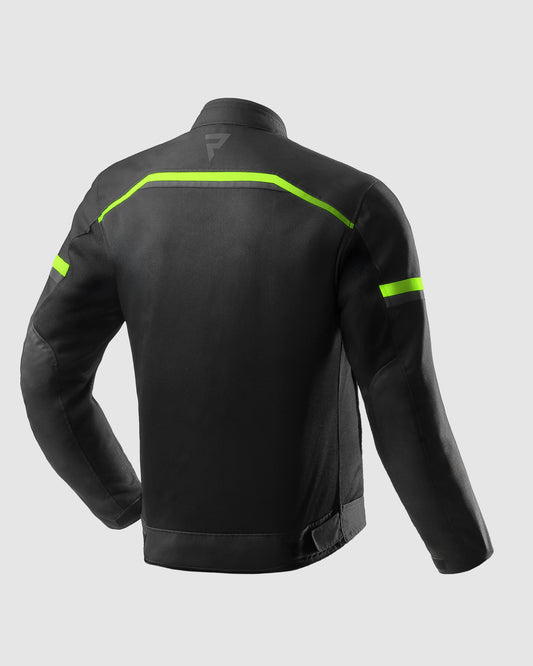 Echo Motorcycle Jacket Black, Fluo Yellow