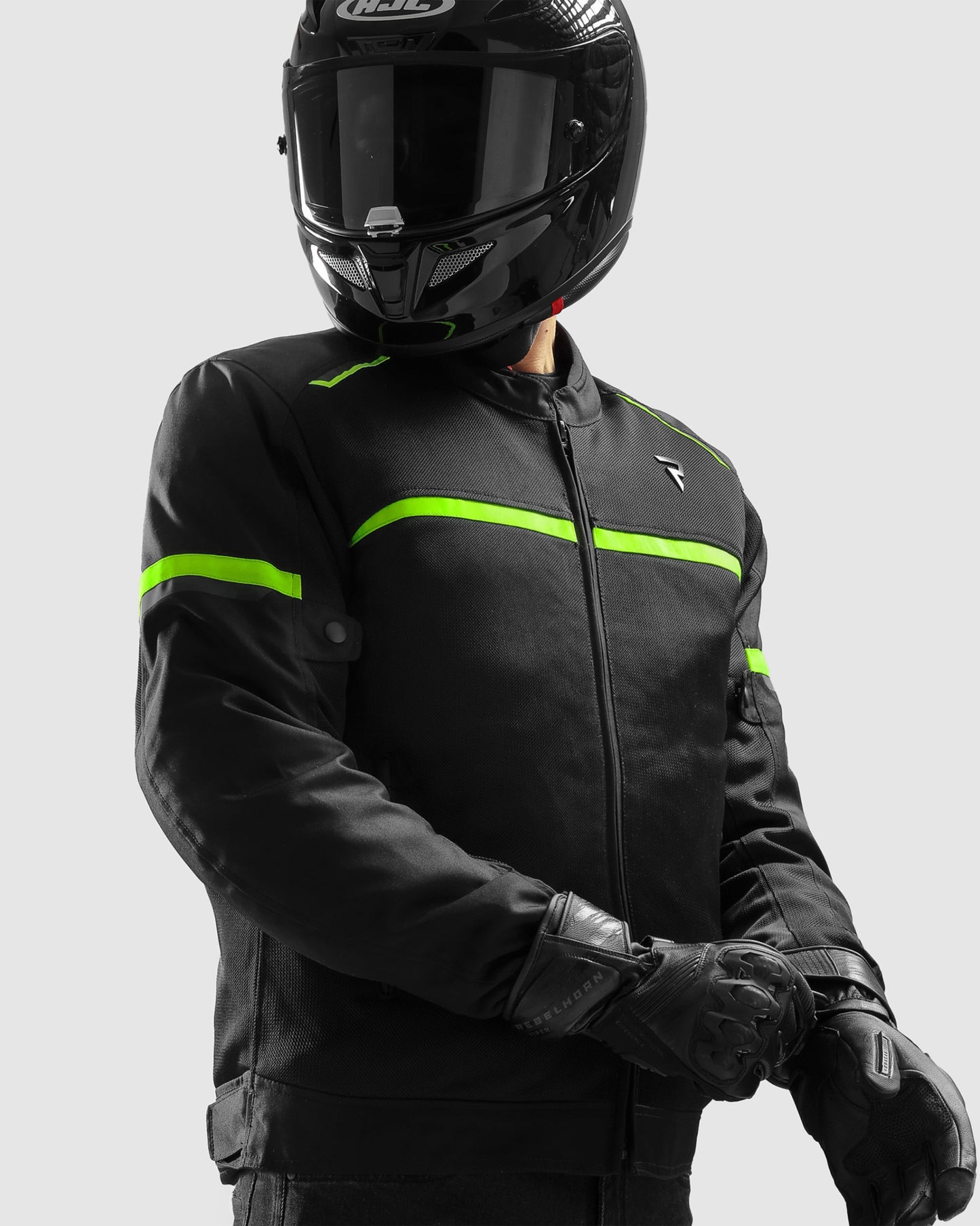 Echo Motorcycle Jacket Black, Fluo Yellow