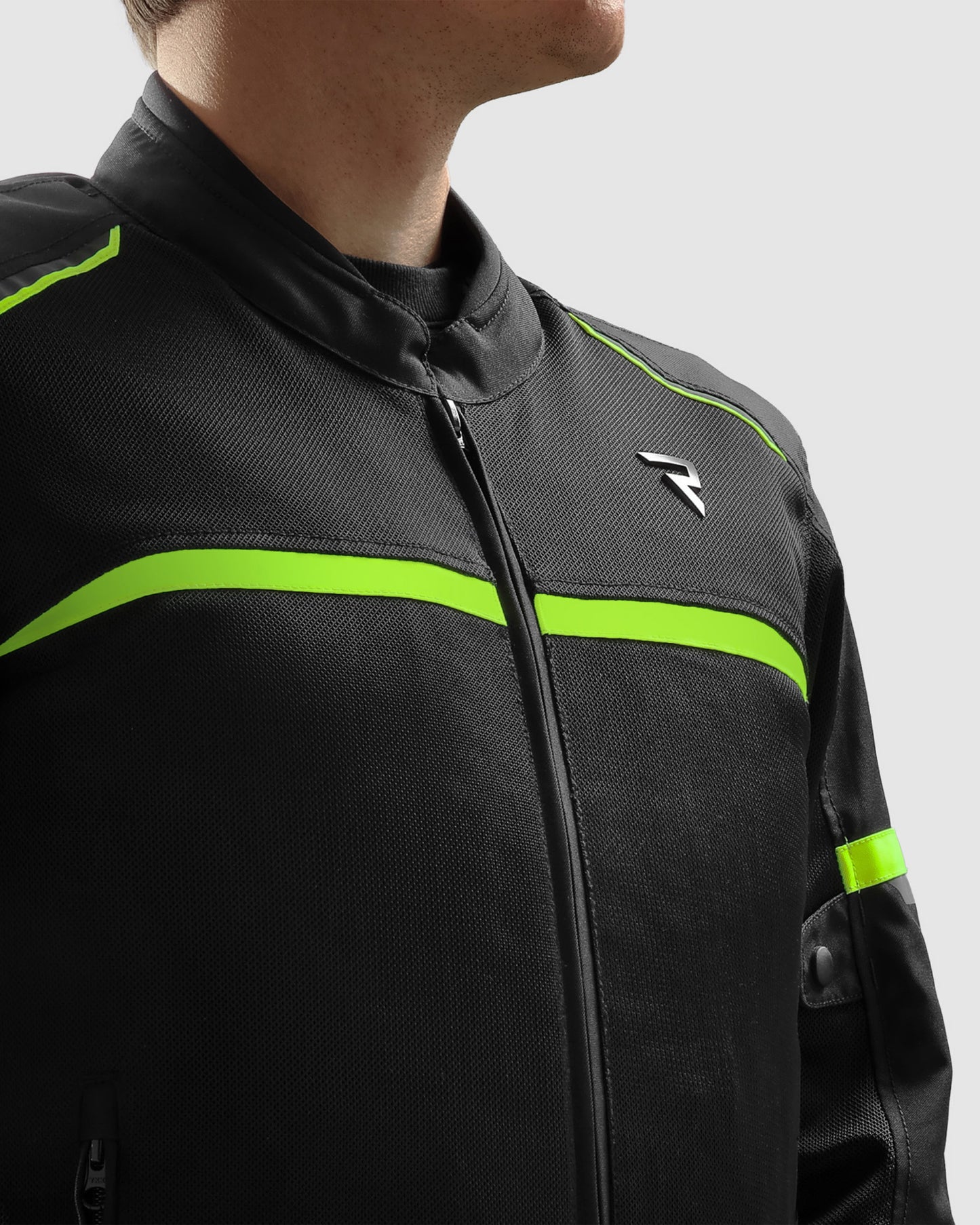 Echo Motorcycle Jacket Black, Fluo Yellow