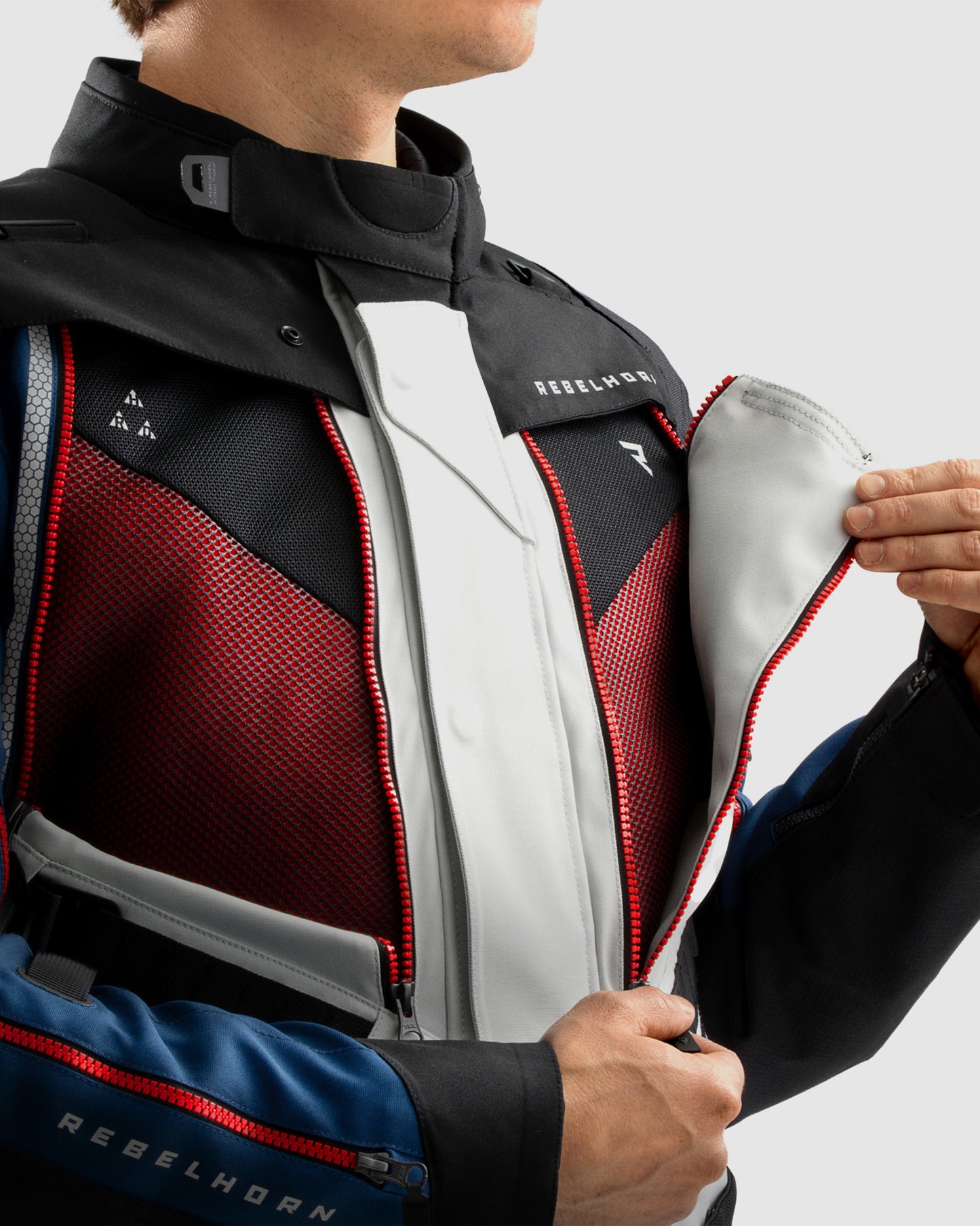 Hardy 3.0 Motorcycle Jacket Grey, Blue, Red