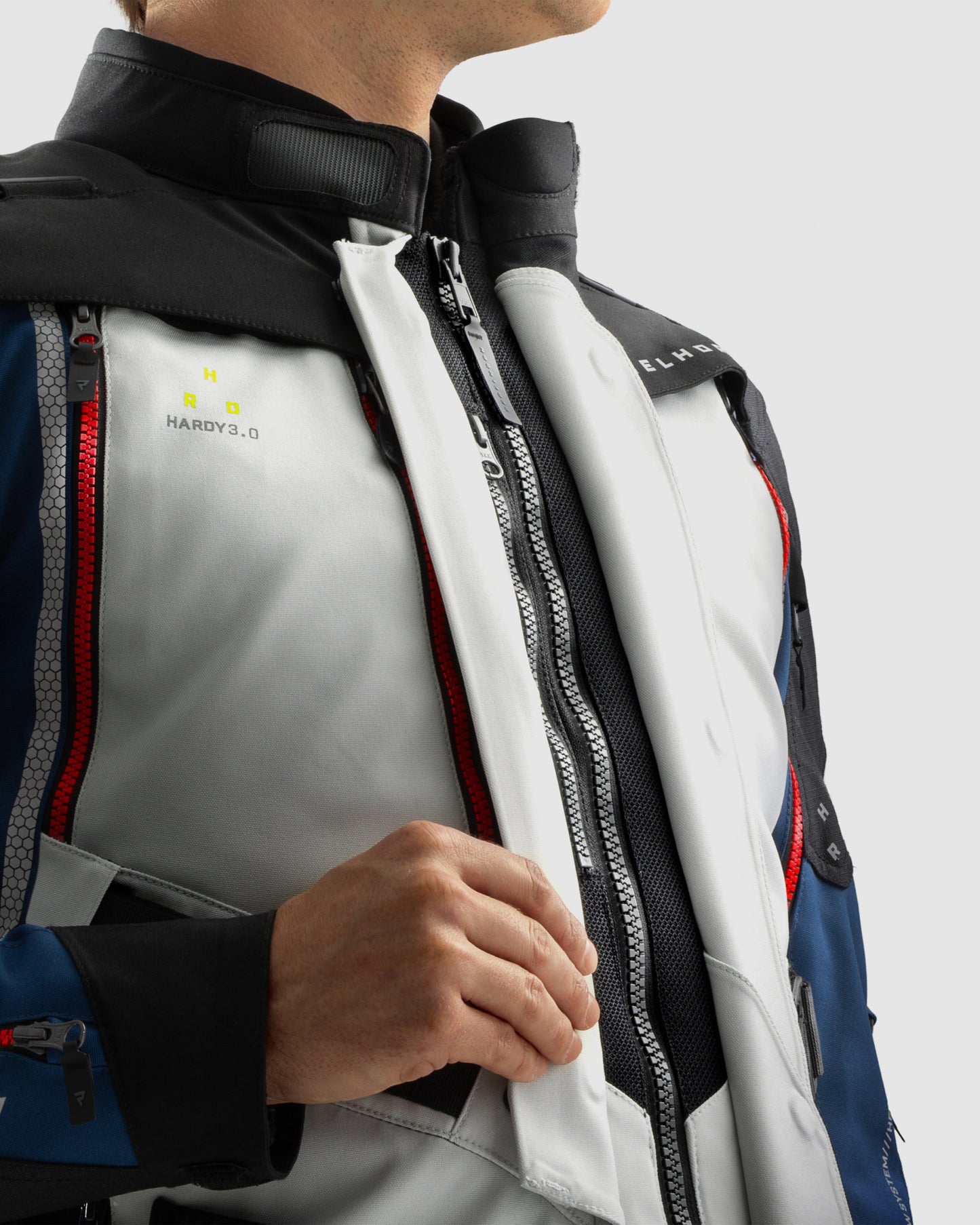 Hardy 3.0 Motorcycle Jacket Grey, Blue, Red