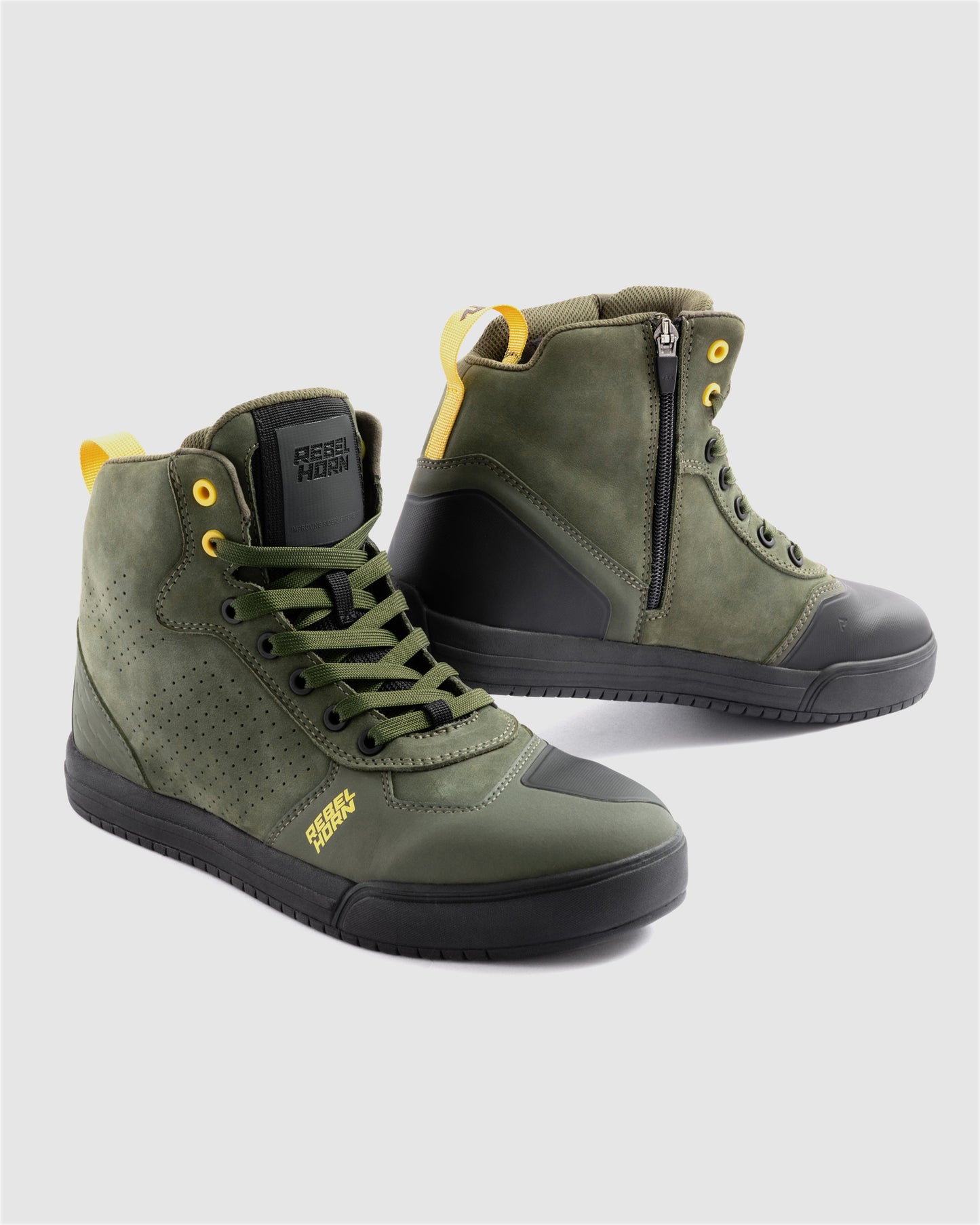 Spike Motorcycle Boots Olive