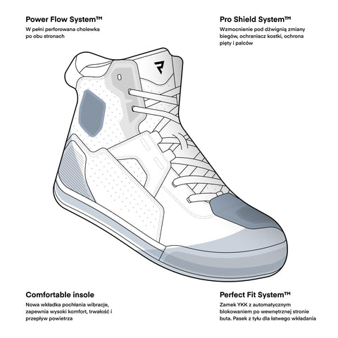 Rebelhorn Vandal II Black/Grey/Fluo Yellow Motorcycle Boots