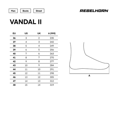 Rebelhorn Vandal II Black/Red Motorcycle Boots