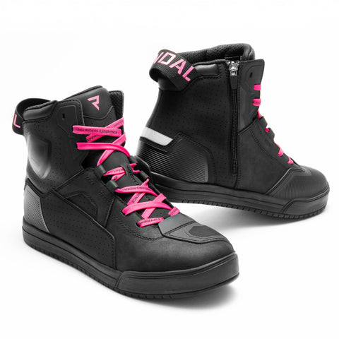 Rebelhorn Vandal II Women's Black/Pink Motorcycle Boots