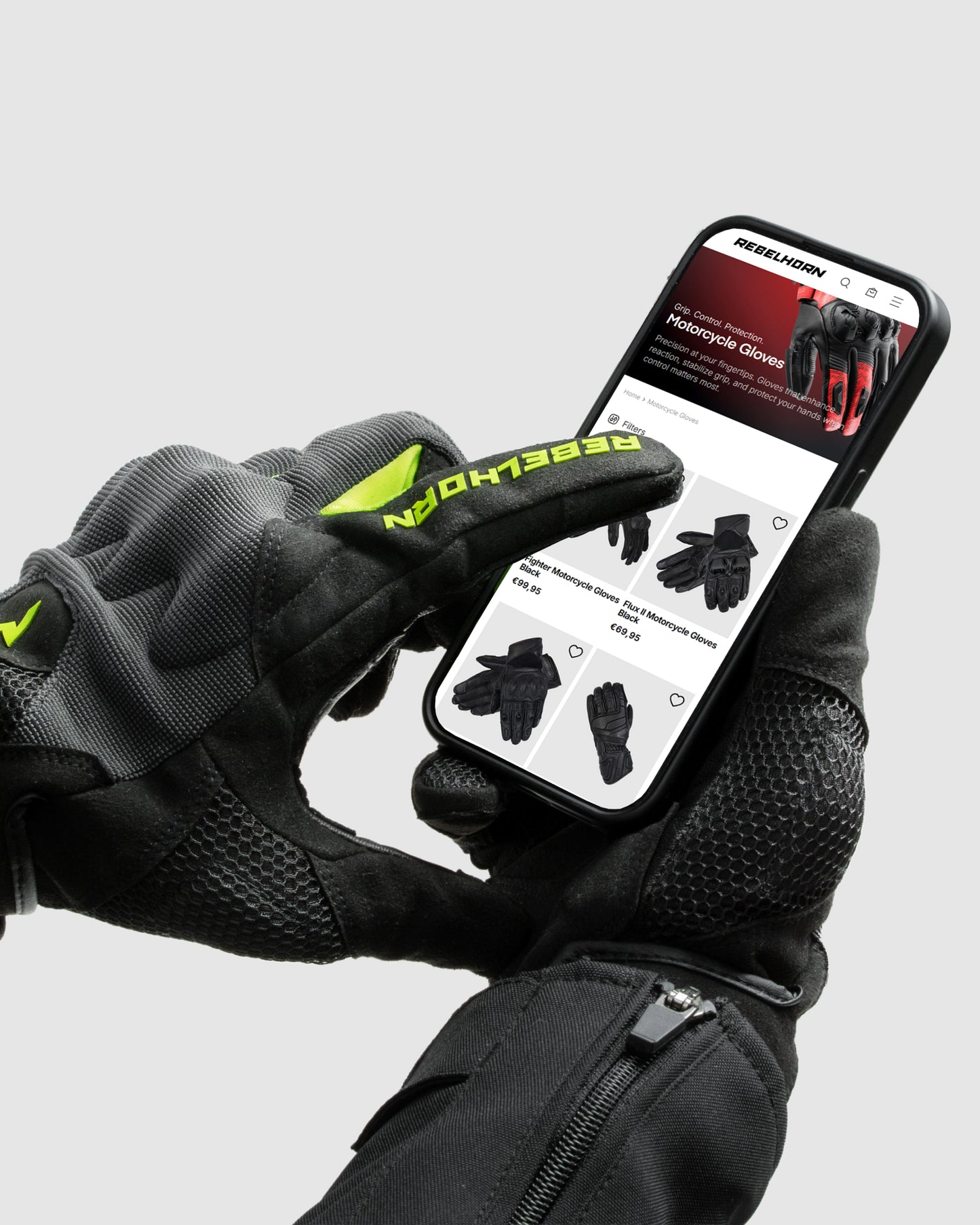 Core Motorcycle Gloves Fluo Yellow