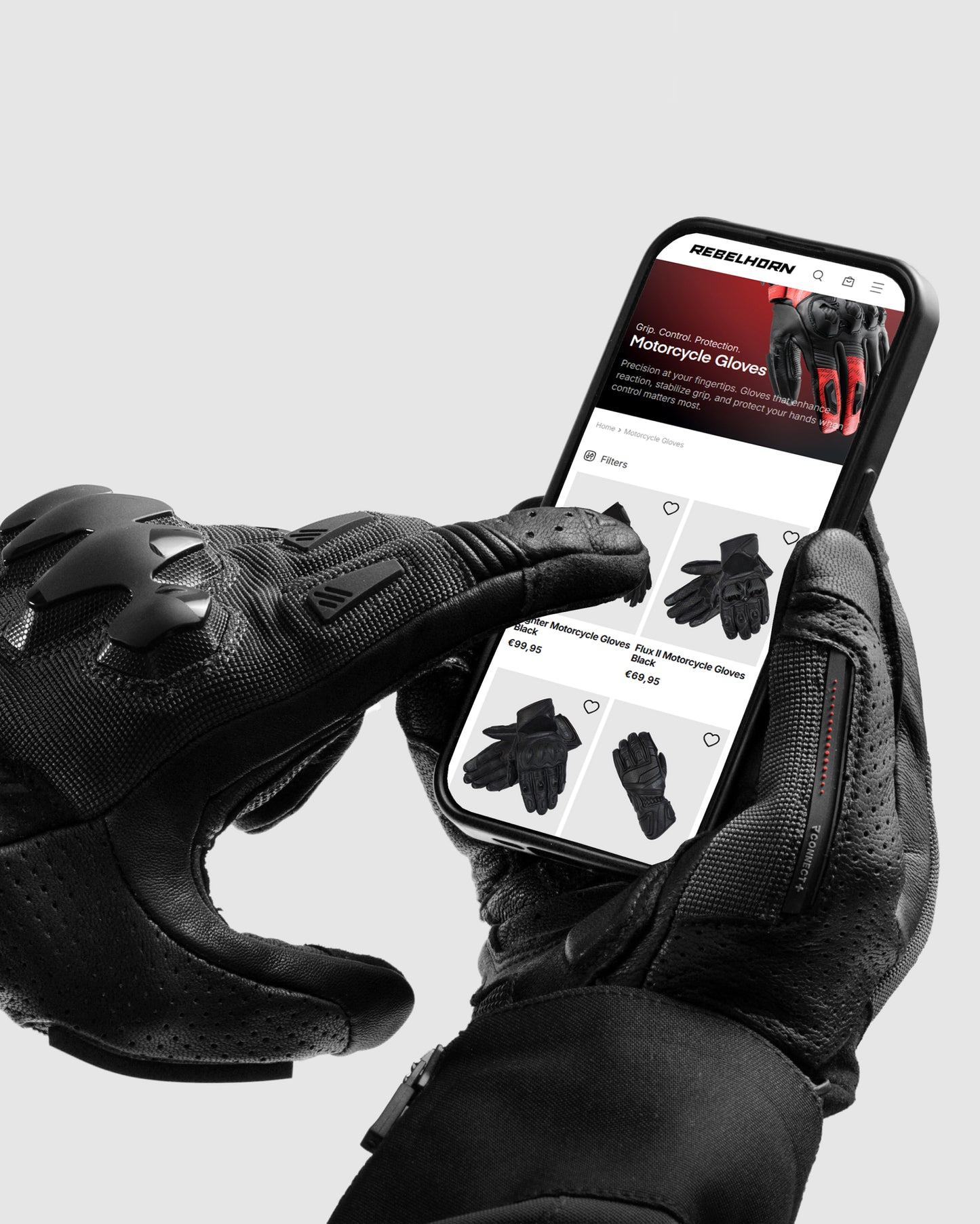 Defender Motorcycle Gloves Black