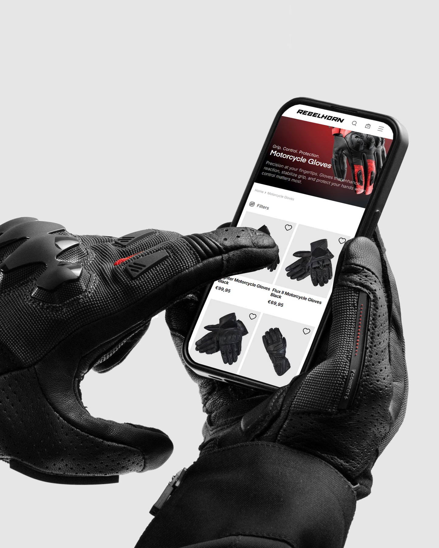 Defender Motorcycle Gloves Red