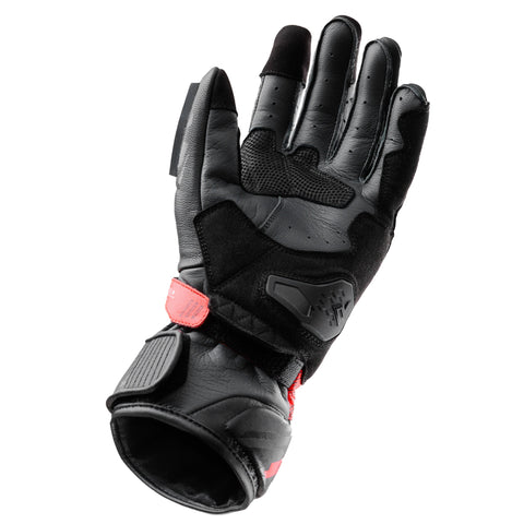 Rebelhorn Viper Black/Grey/Fluo Red Motorcycle Gloves