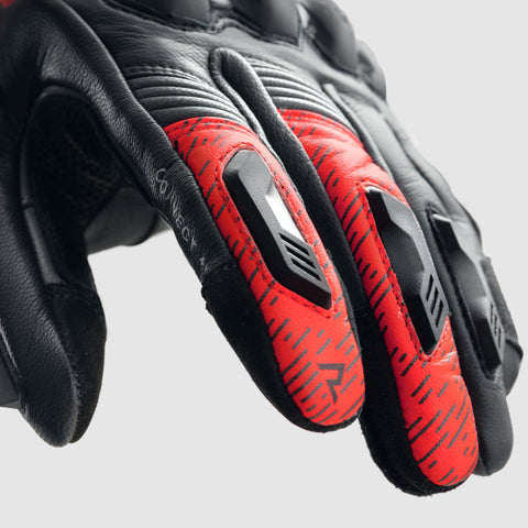 Rebelhorn Viper Black/Grey/Fluo Red Motorcycle Gloves