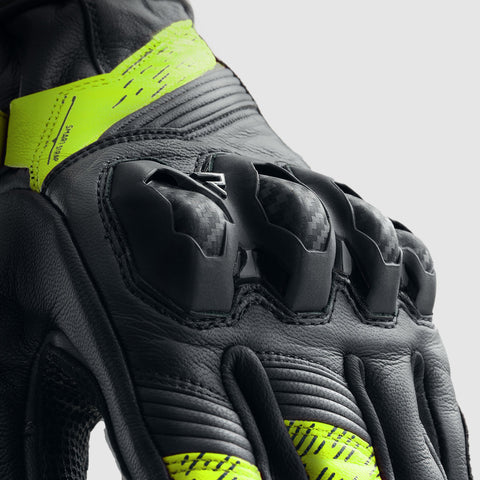 Rebelhorn Viper Black/Grey/Fluo Yellow Motorcycle Gloves