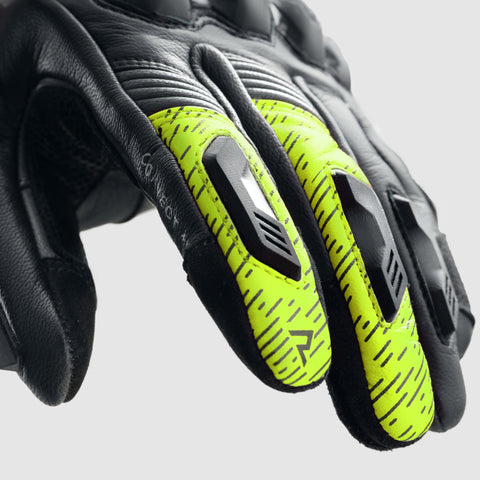 Rebelhorn Viper Black/Grey/Fluo Yellow Motorcycle Gloves