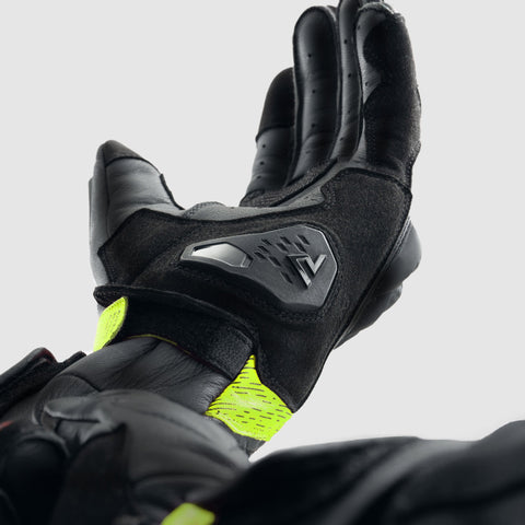 Rebelhorn Viper Black/Grey/Fluo Yellow Motorcycle Gloves