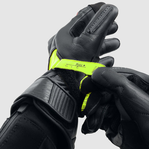 Rebelhorn Viper Black/Grey/Fluo Yellow Motorcycle Gloves