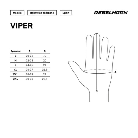 Rebelhorn Viper Black Motorcycle Gloves