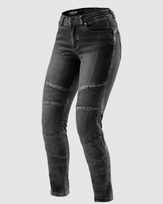 Agness 2 Mono Women’s Motorcycle Jeans Washed Black