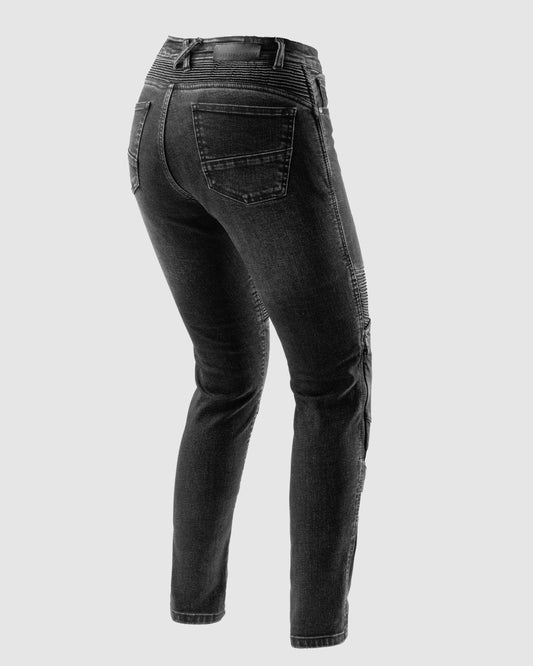 Agness 2 Mono Women’s Motorcycle Jeans Washed Black