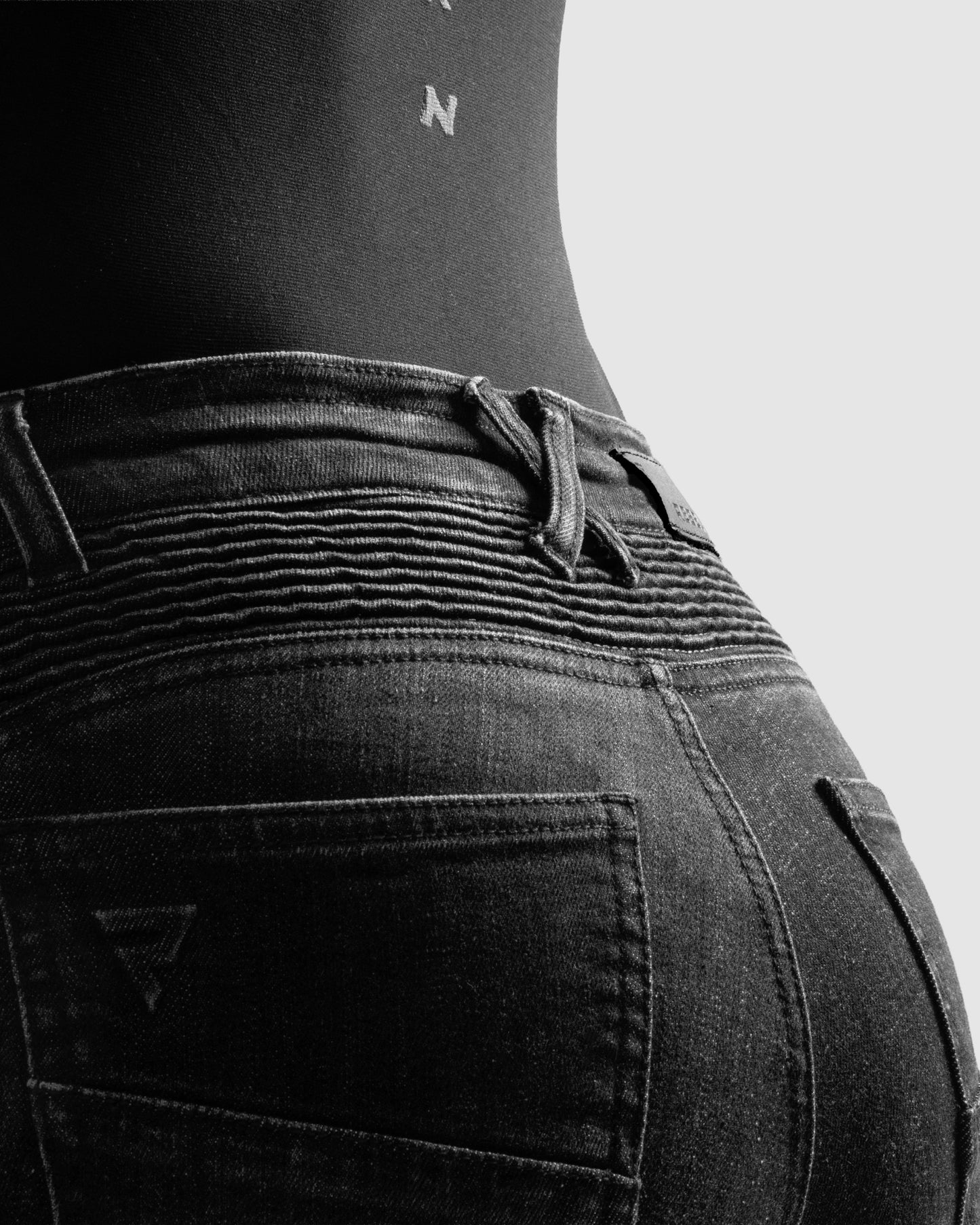 Agness 2 Mono Women’s Motorcycle Jeans Washed Black