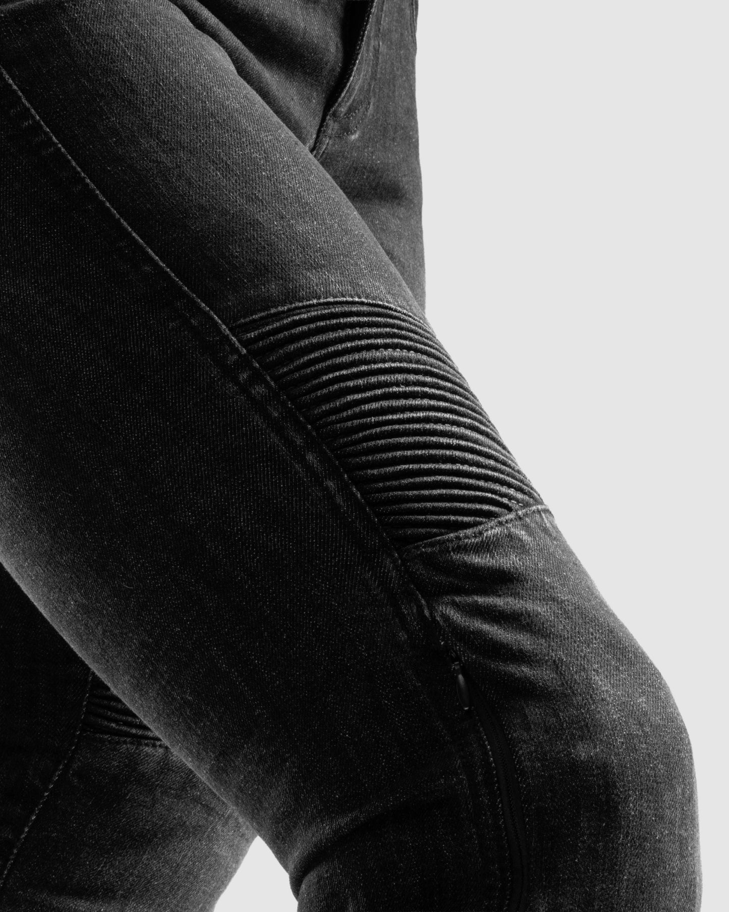 Agness 2 Mono Women’s Motorcycle Jeans Washed Black