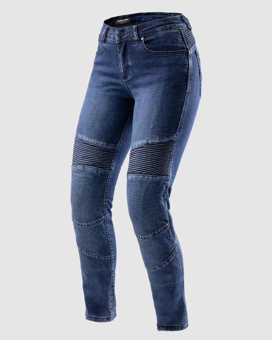 Agness 2 Mono Women’s Motorcycle Jeans Washed Blue