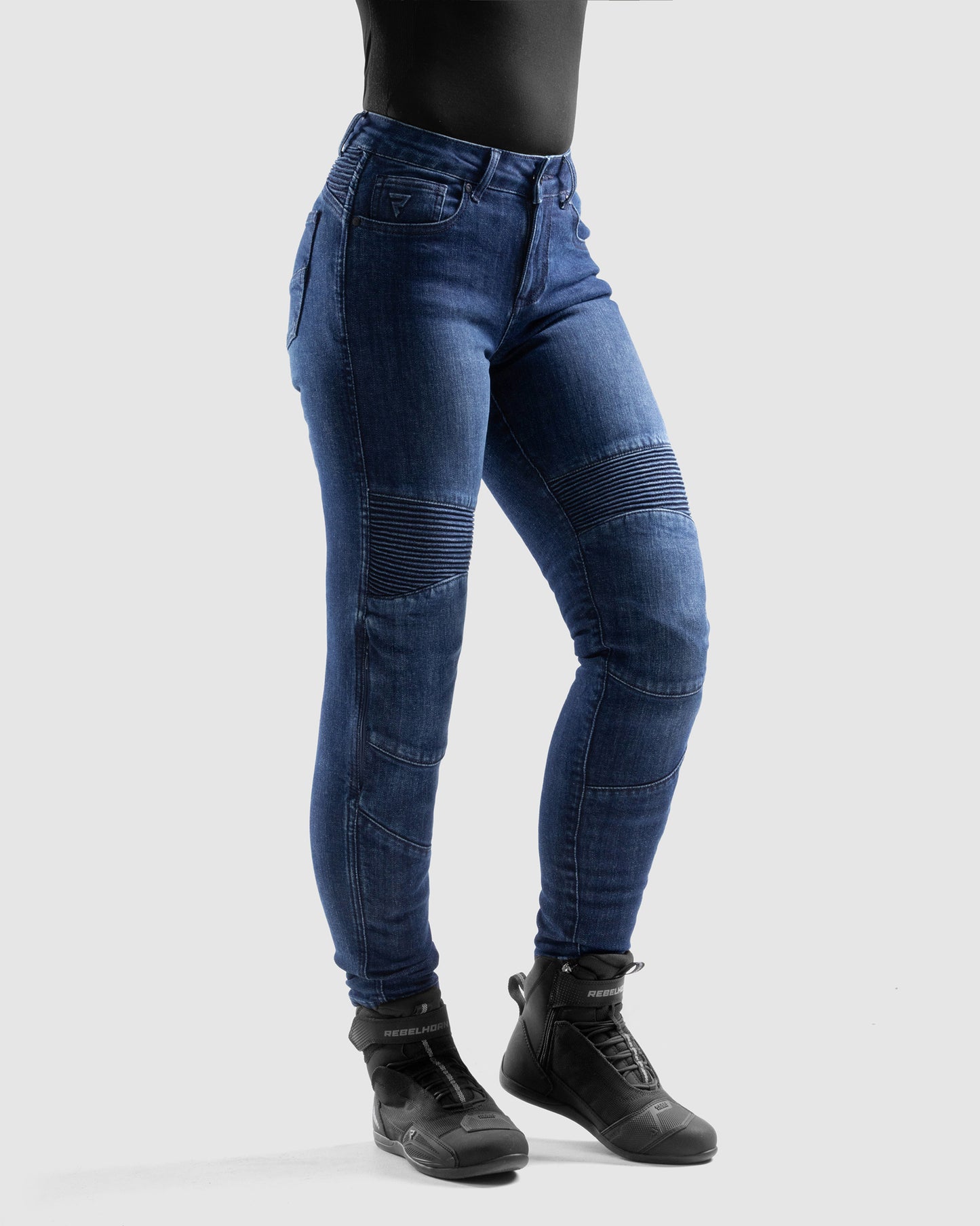 Agness 2 Mono Women’s Motorcycle Jeans Washed Blue