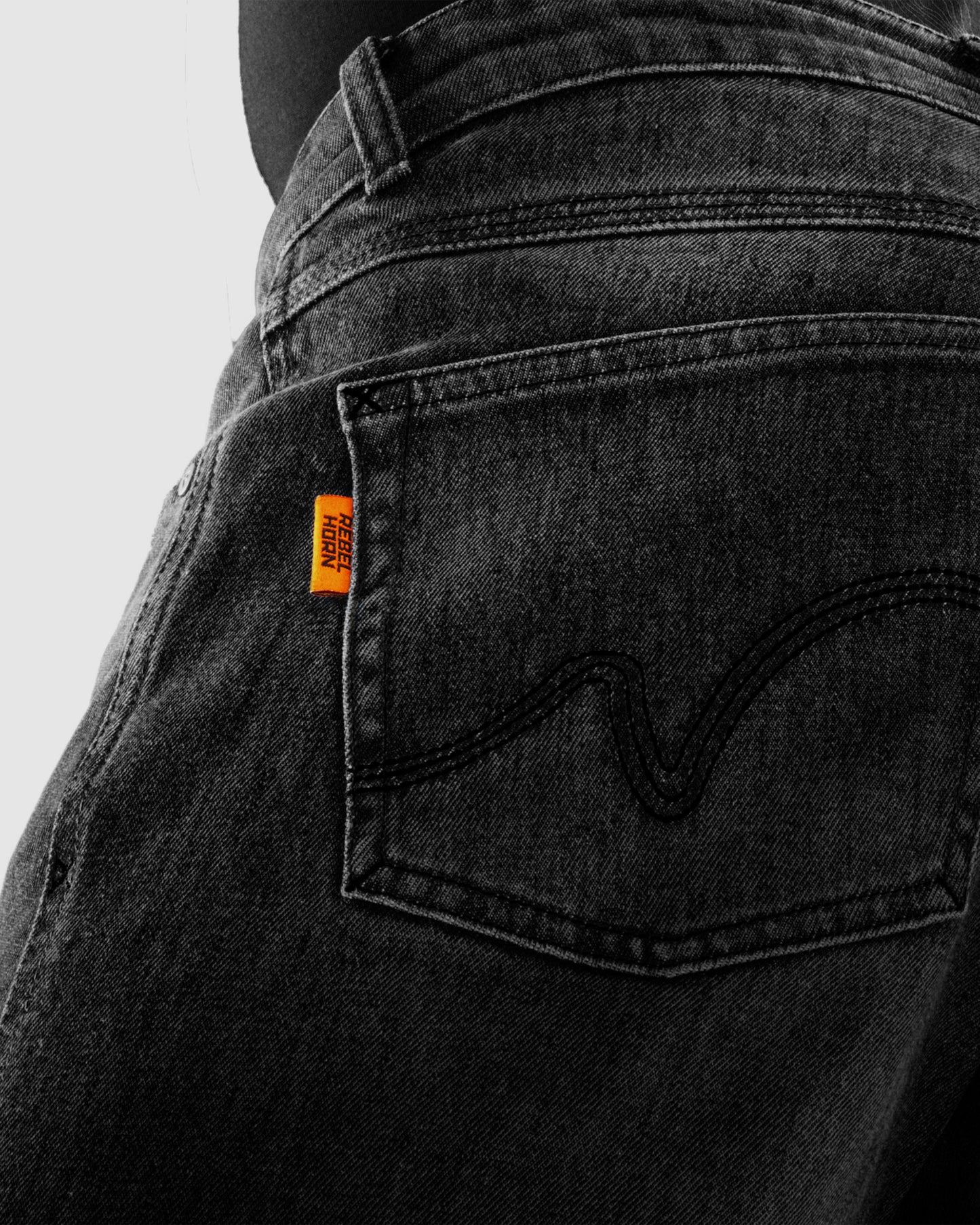 Bronco Motorcycle Jeans Washed Black