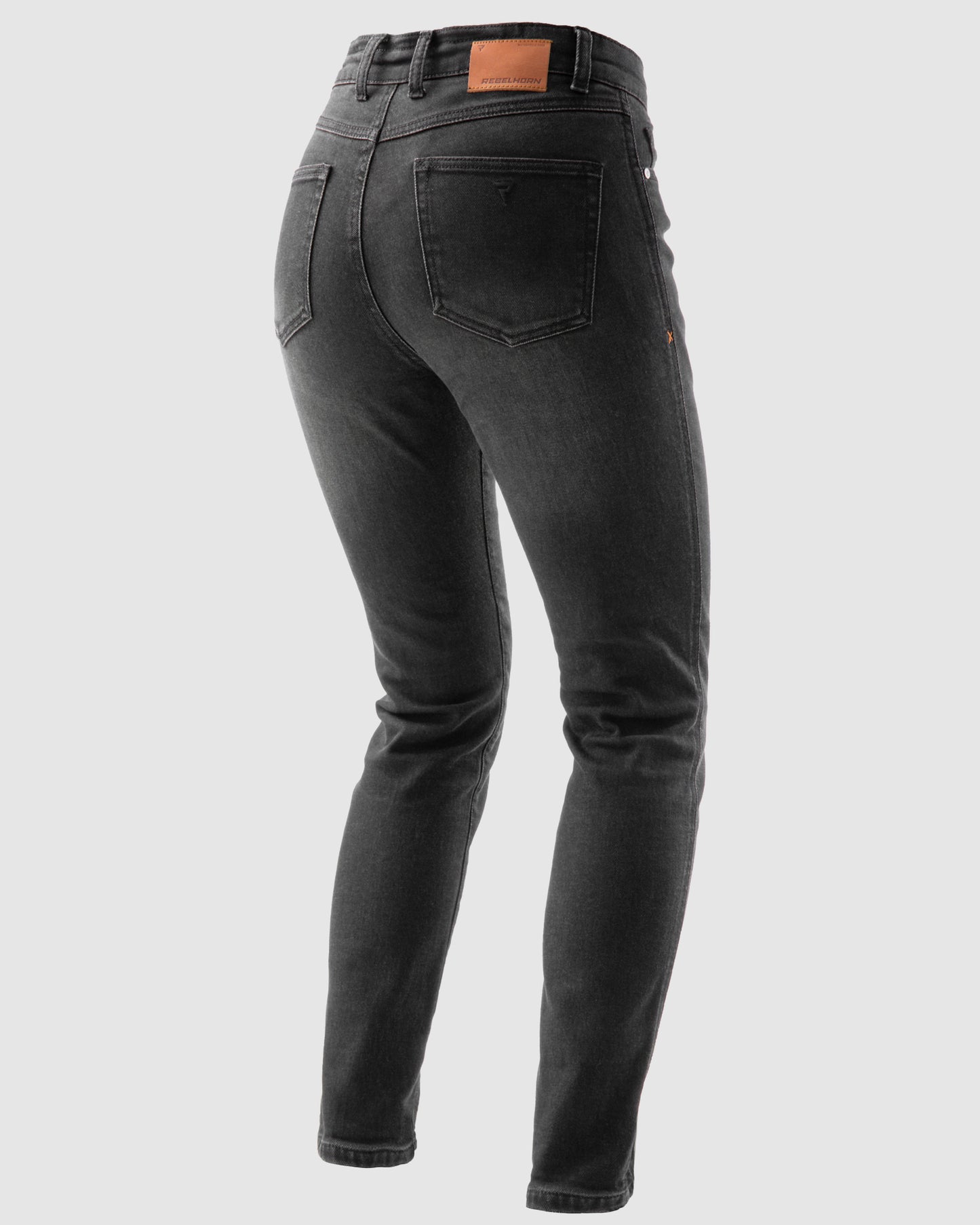 Bronco Women's Motorcycle Jeans Washed Black