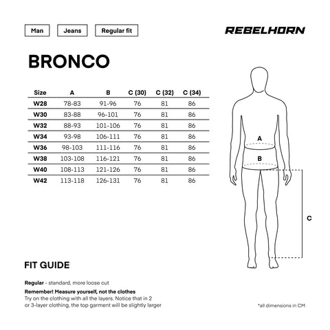 Rebelhorn Bronco Monolayer Washed Blue Motorcycle Jeans