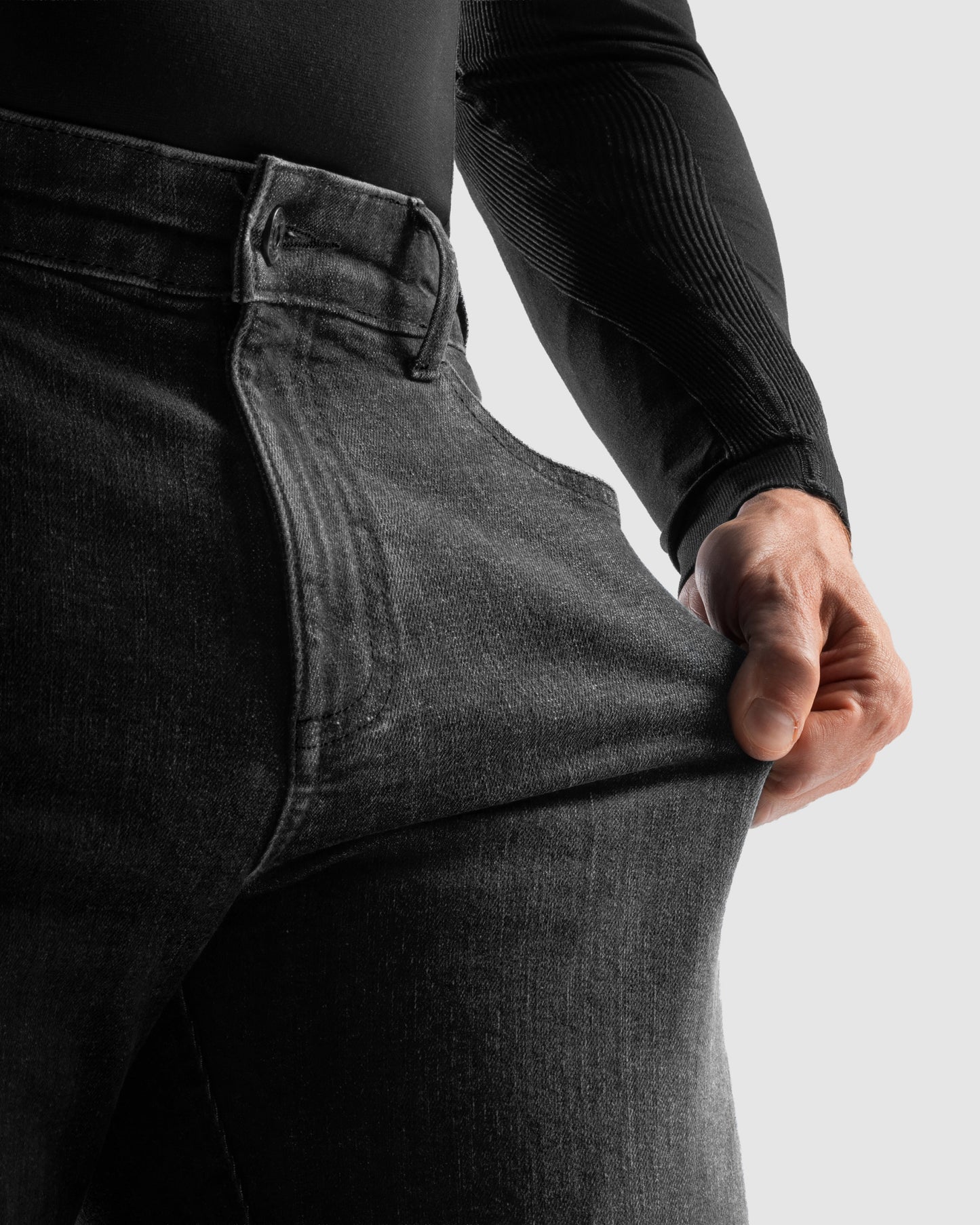 Classic Mono Motorcycle Jeans Washed Black