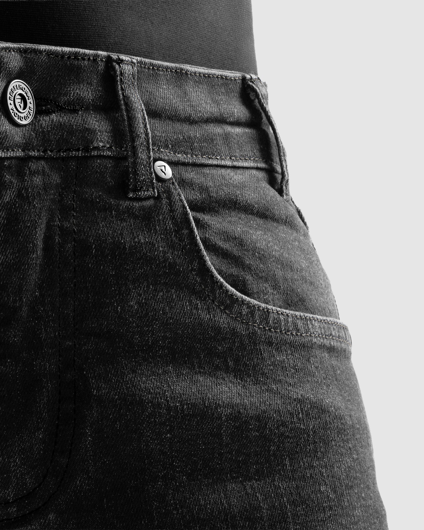 Classic Mono Motorcycle Jeans Washed Black