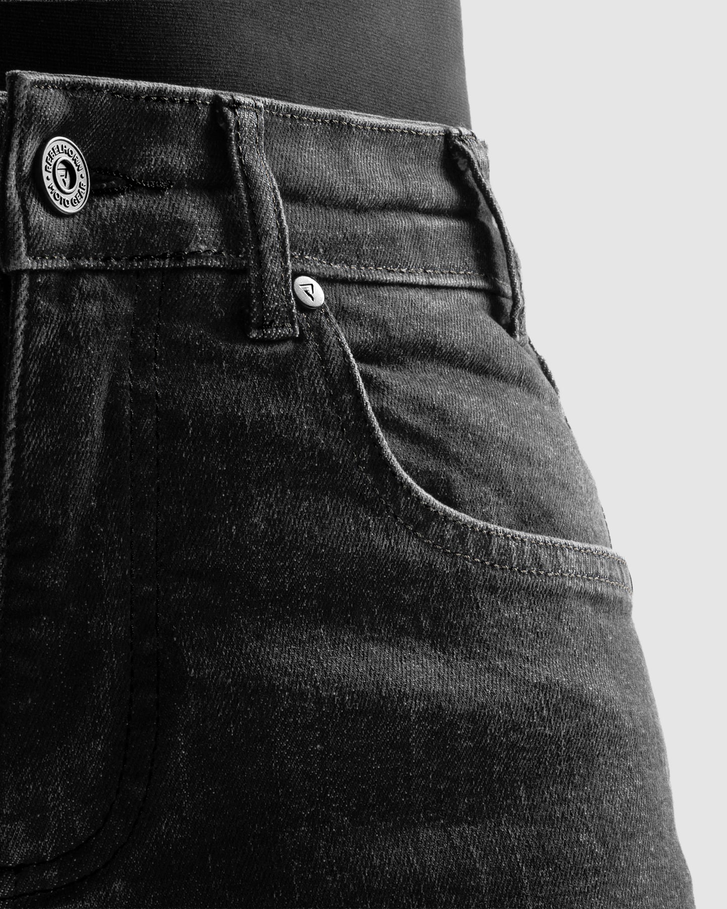 Classic Mono Women’s Motorcycle Jeans Washed Black