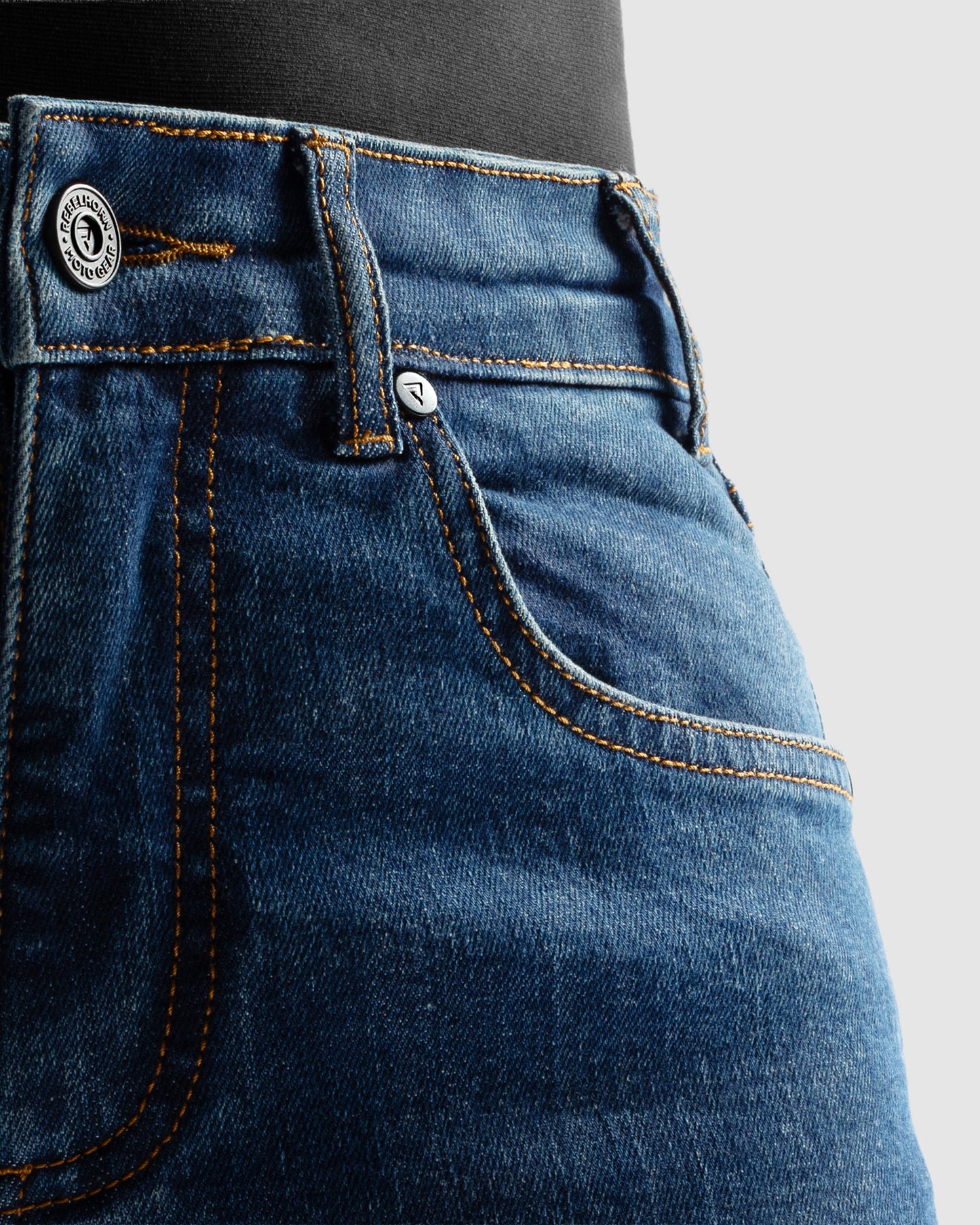 Classic Mono Women’s Motorcycle Jeans Washed Blue