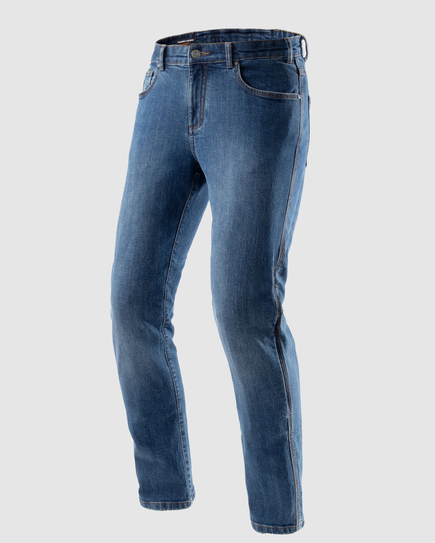 Classic Mono Motorcycle Jeans Washed Blue