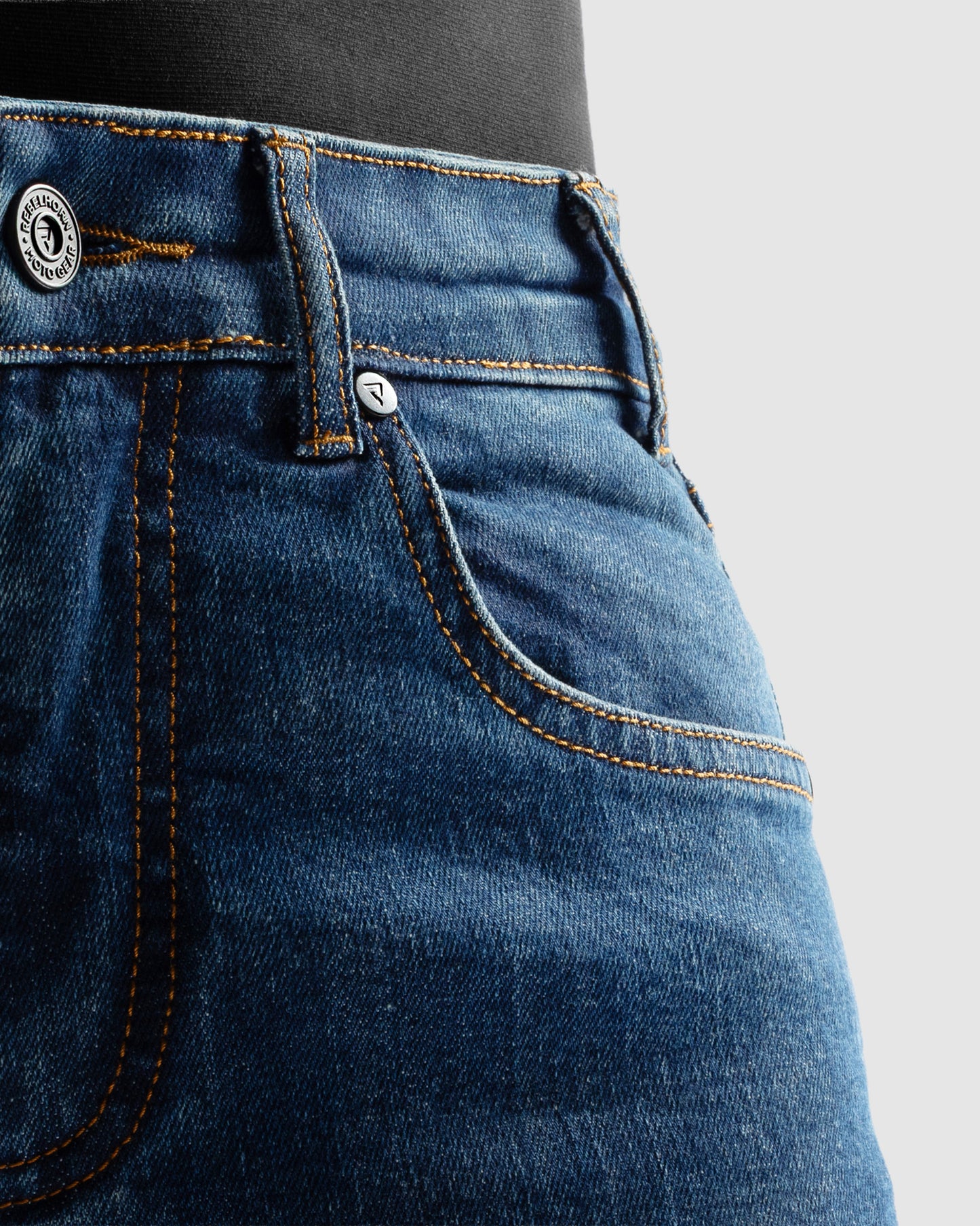 Classic Mono Motorcycle Jeans Washed Blue