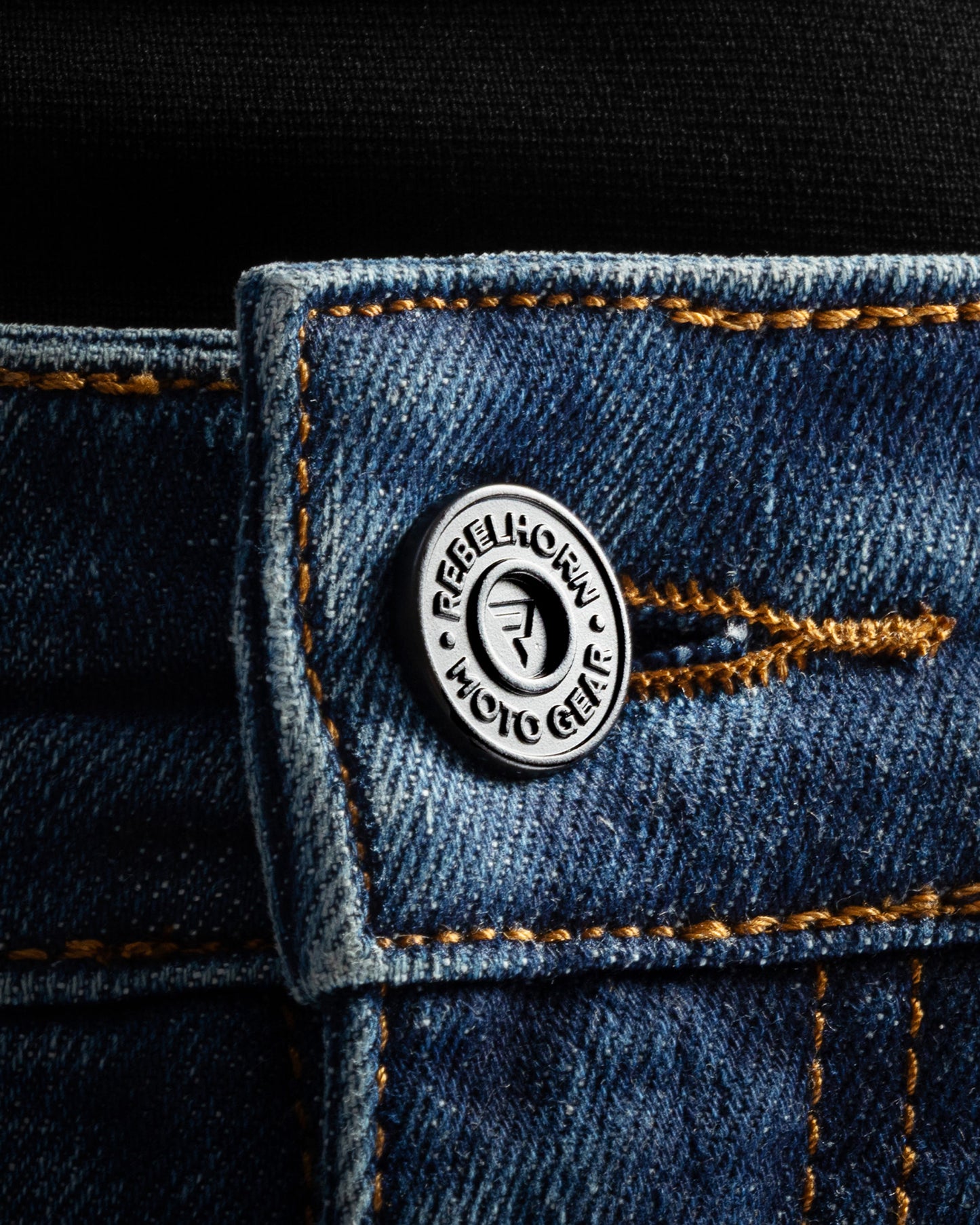 Classic Mono Motorcycle Jeans Washed Blue