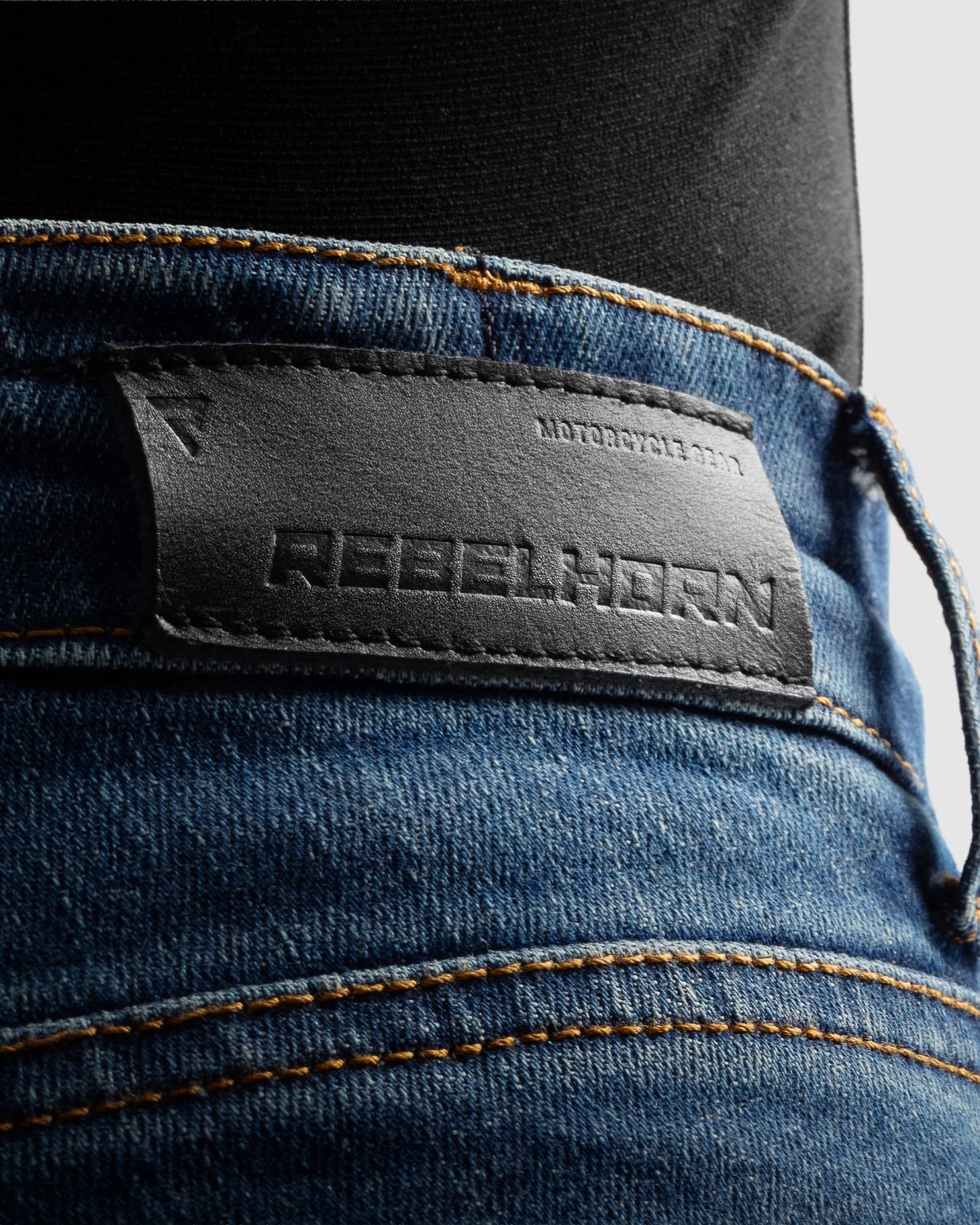 Classic Mono Motorcycle Jeans Washed Blue