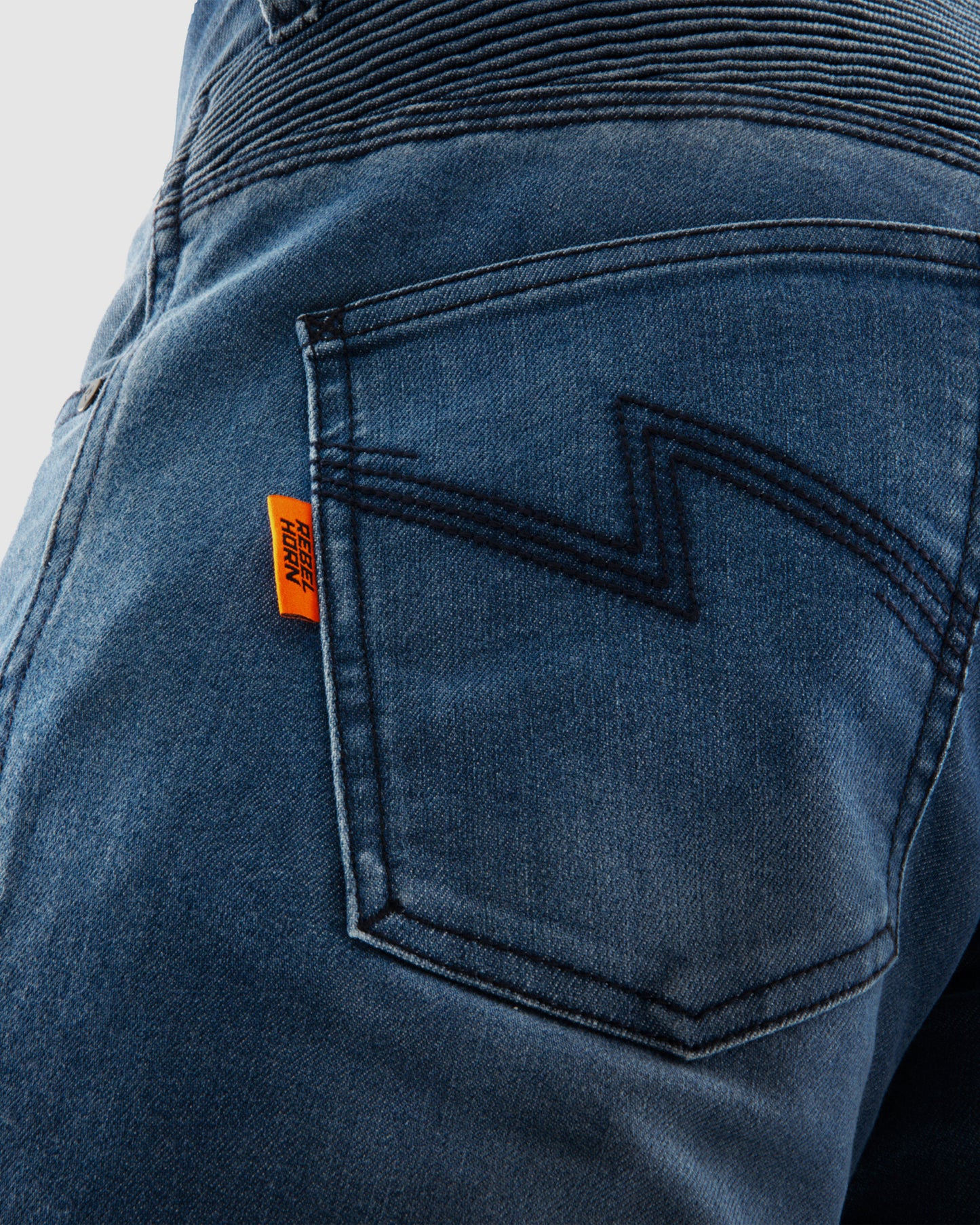 Revolt Motorcycle Jeans Washed Blue